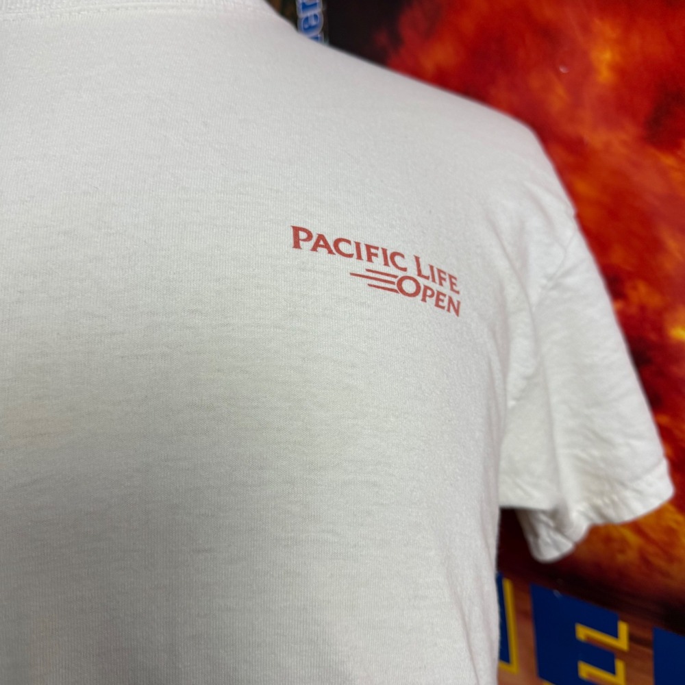 Retro Pacific Life Open Tennis Court Graphic FILA Tee White Sportswear Sz Medium - Picture 2 of 5